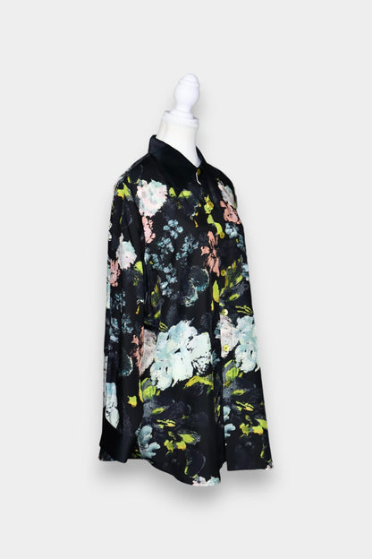 Mulberry Silk Abstract Floral Long Sleeve Shirt