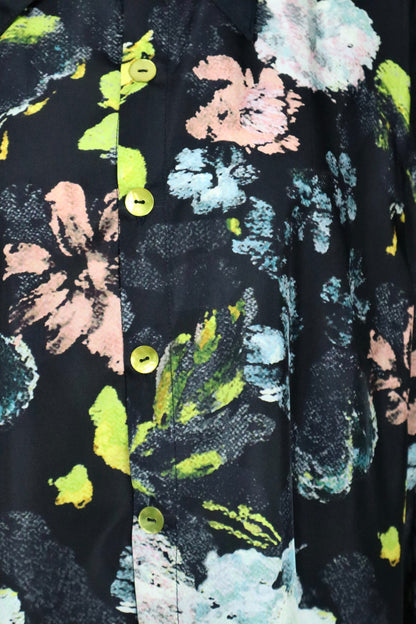 Mulberry Silk Abstract Floral Long Sleeve Shirt