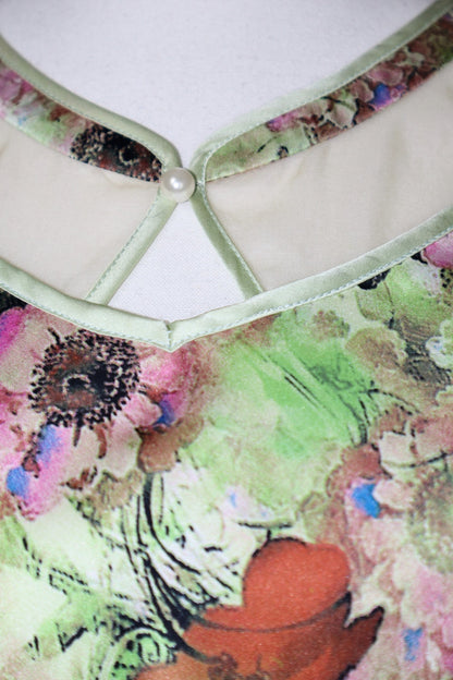 Mulberry Silk Floral Print Sleeveless Dress