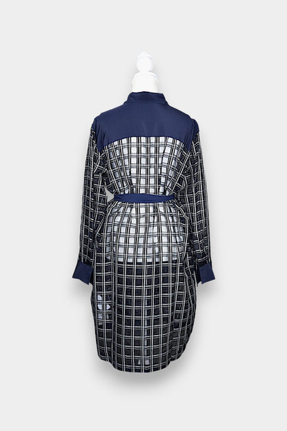 Mulberry Silk Check Panel Shirt Dress
