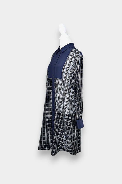 Mulberry Silk Check Panel Shirt Dress