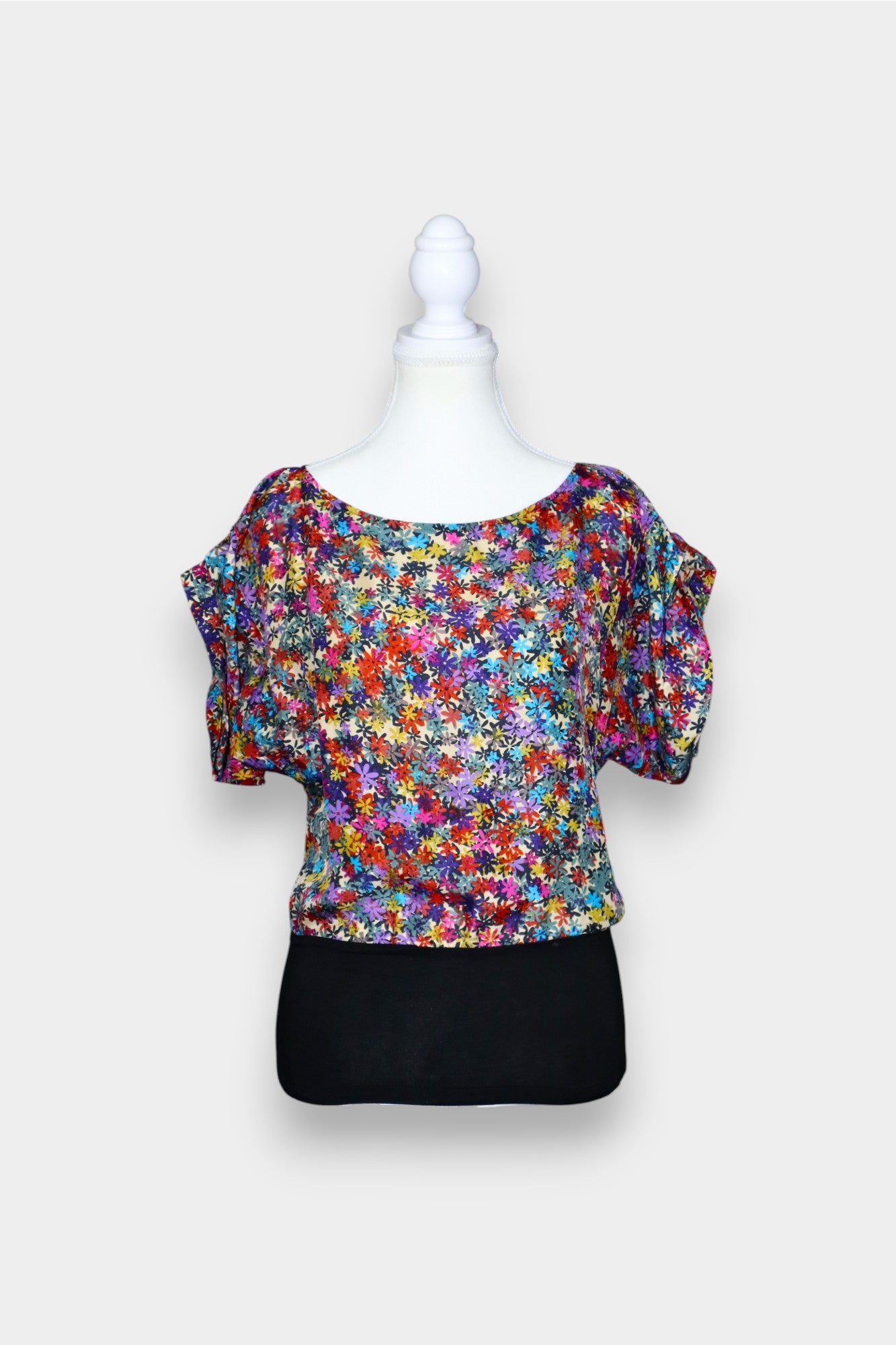 Silk Blouse with Confetti Floral Print | Multi-Colour