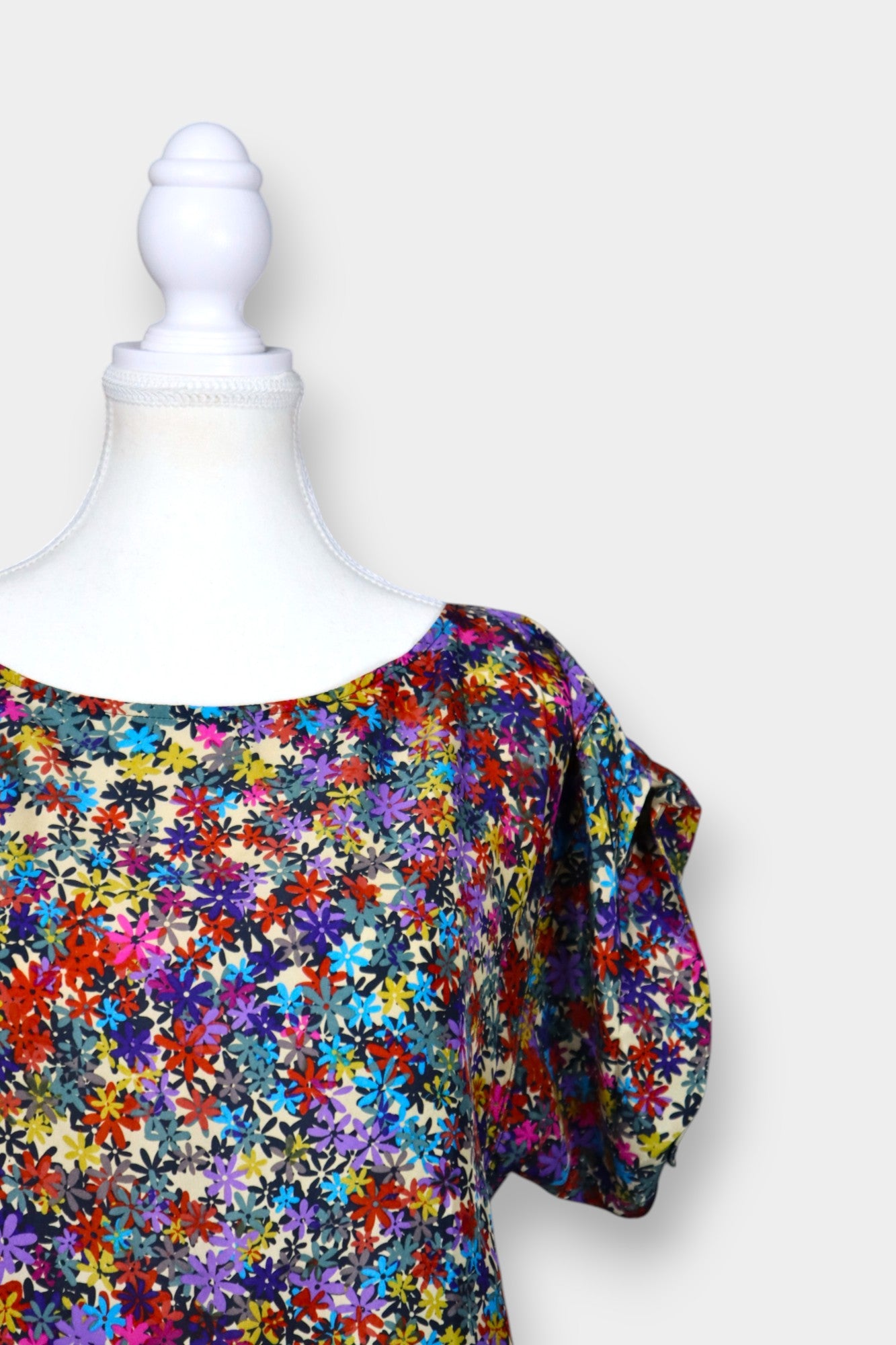 Silk Blouse with Confetti Floral Print | Multi-Colour