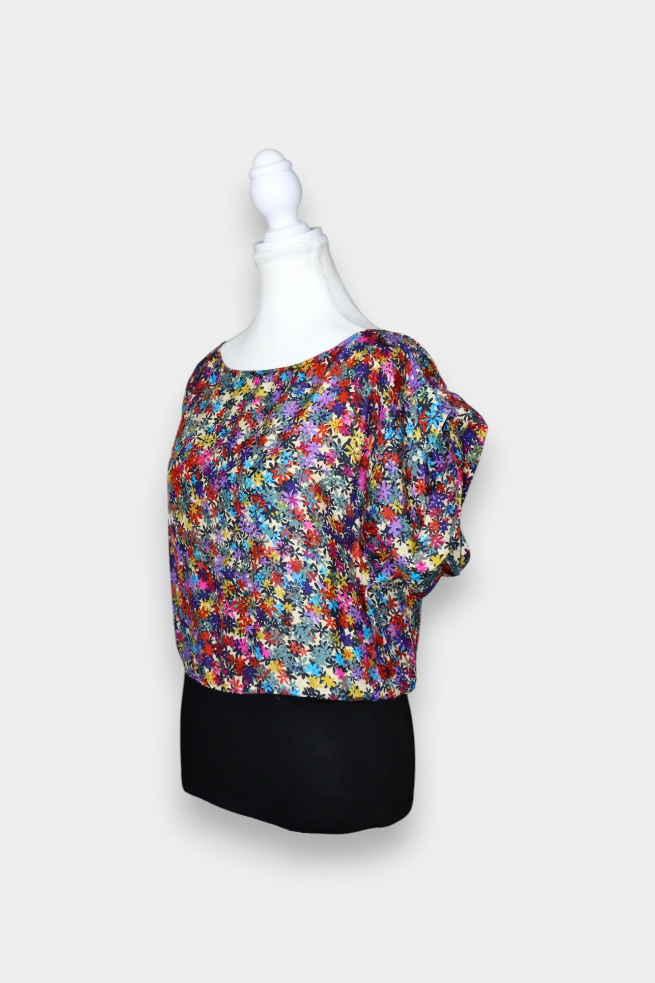 Silk Blouse with Confetti Floral Print | Multi-Colour