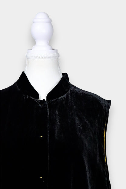 Mulberry Silk Sleeveless Mandarin-Collar Top