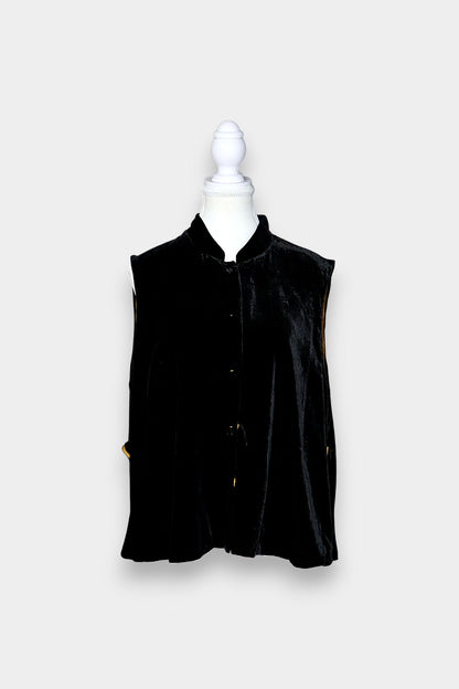 Mulberry Silk Sleeveless Mandarin-Collar Top