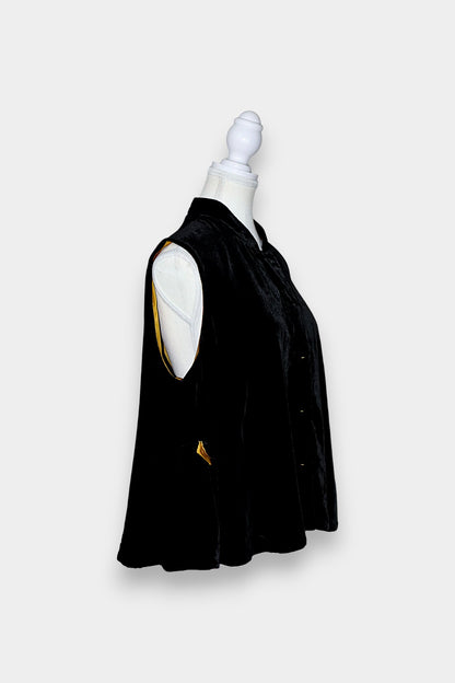 Mulberry Silk Sleeveless Mandarin-Collar Top