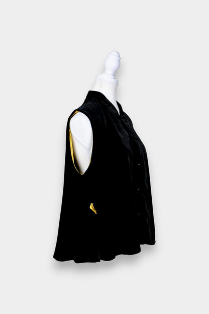 Mulberry Silk Sleeveless Mandarin-Collar Top