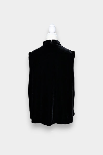 Mulberry Silk Sleeveless Mandarin-Collar Top