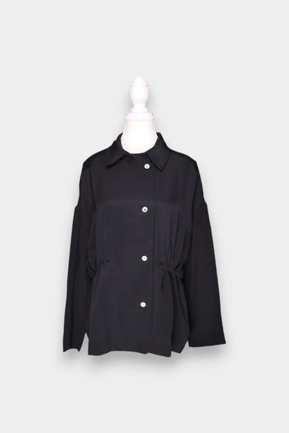 Mulberry Silk Relaxed Fit Drawstring Shirt
