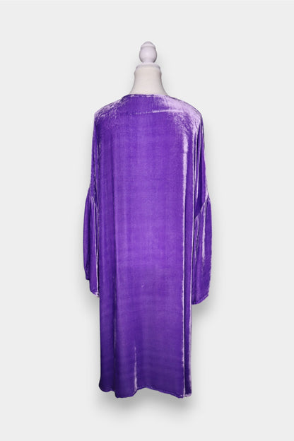 Mulberry Silk Velvet V-Neck Dress