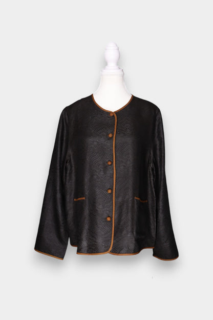 Gambiered Guangdong Gauze Silk Reversible Jacket