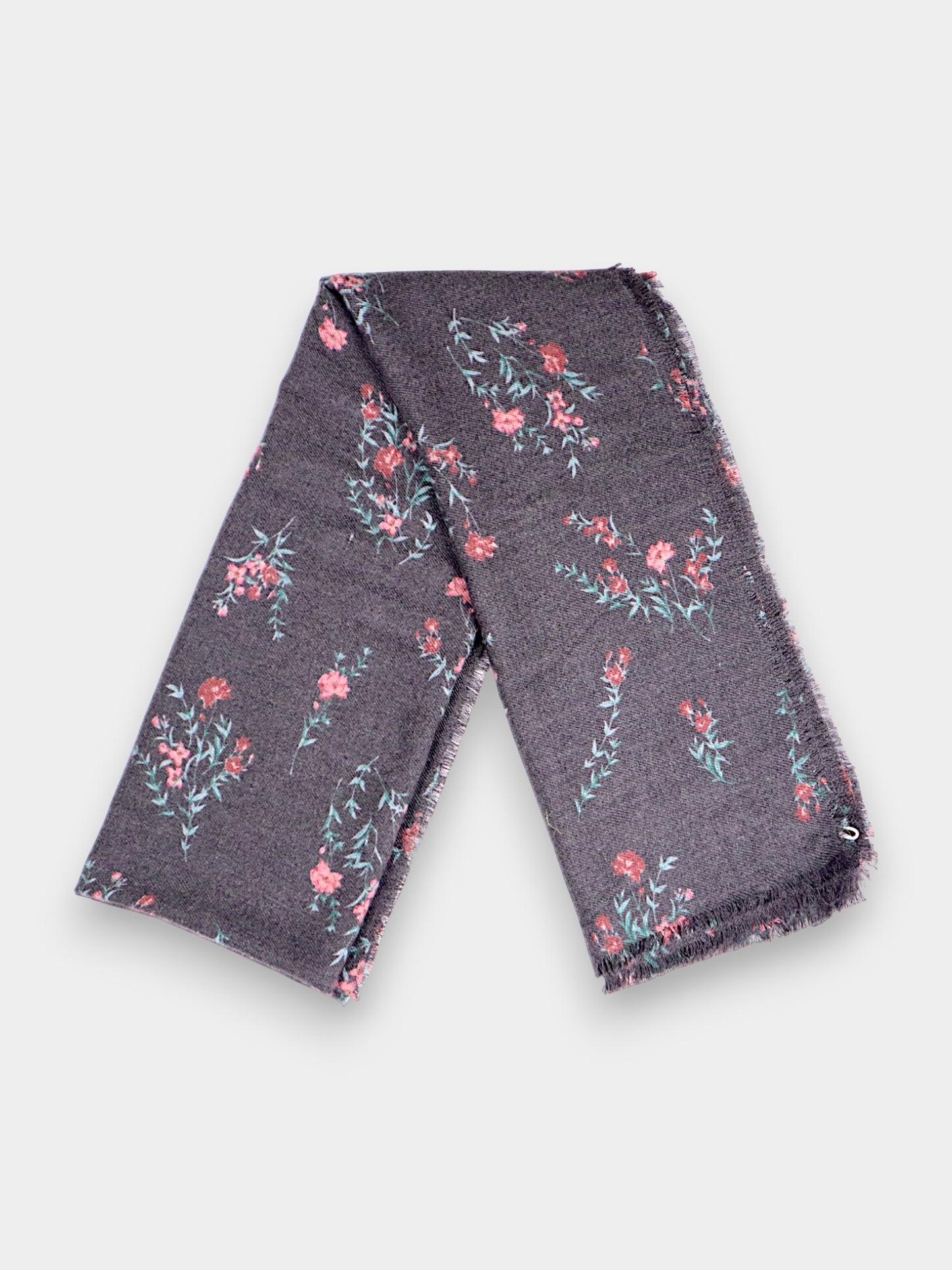 Mulberry Silk Cashmere Floral Print Scarf