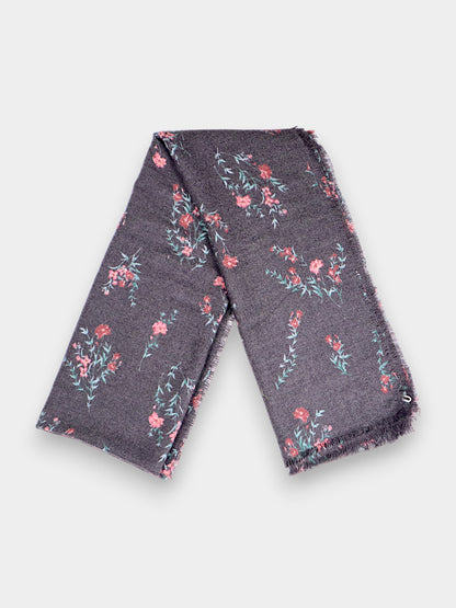Mulberry Silk Cashmere Floral Print Scarf