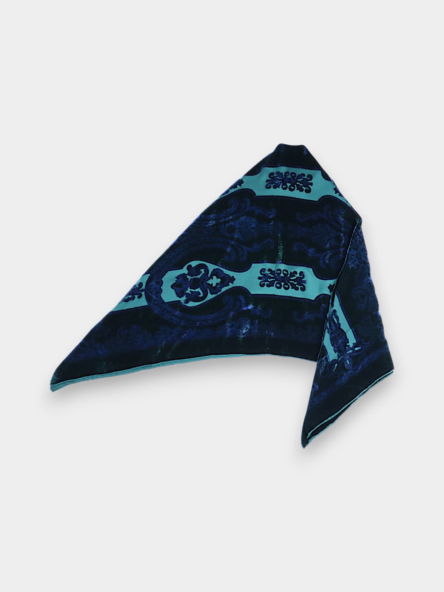 Mulberry Silk Velvet Ornamental Square Scarf