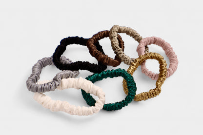 Mulberry Silk Skinny Scrunchies