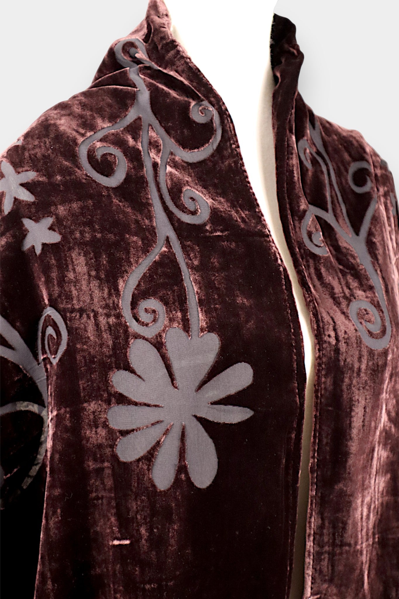 Mulberry Silk Velvet Floral Scarf