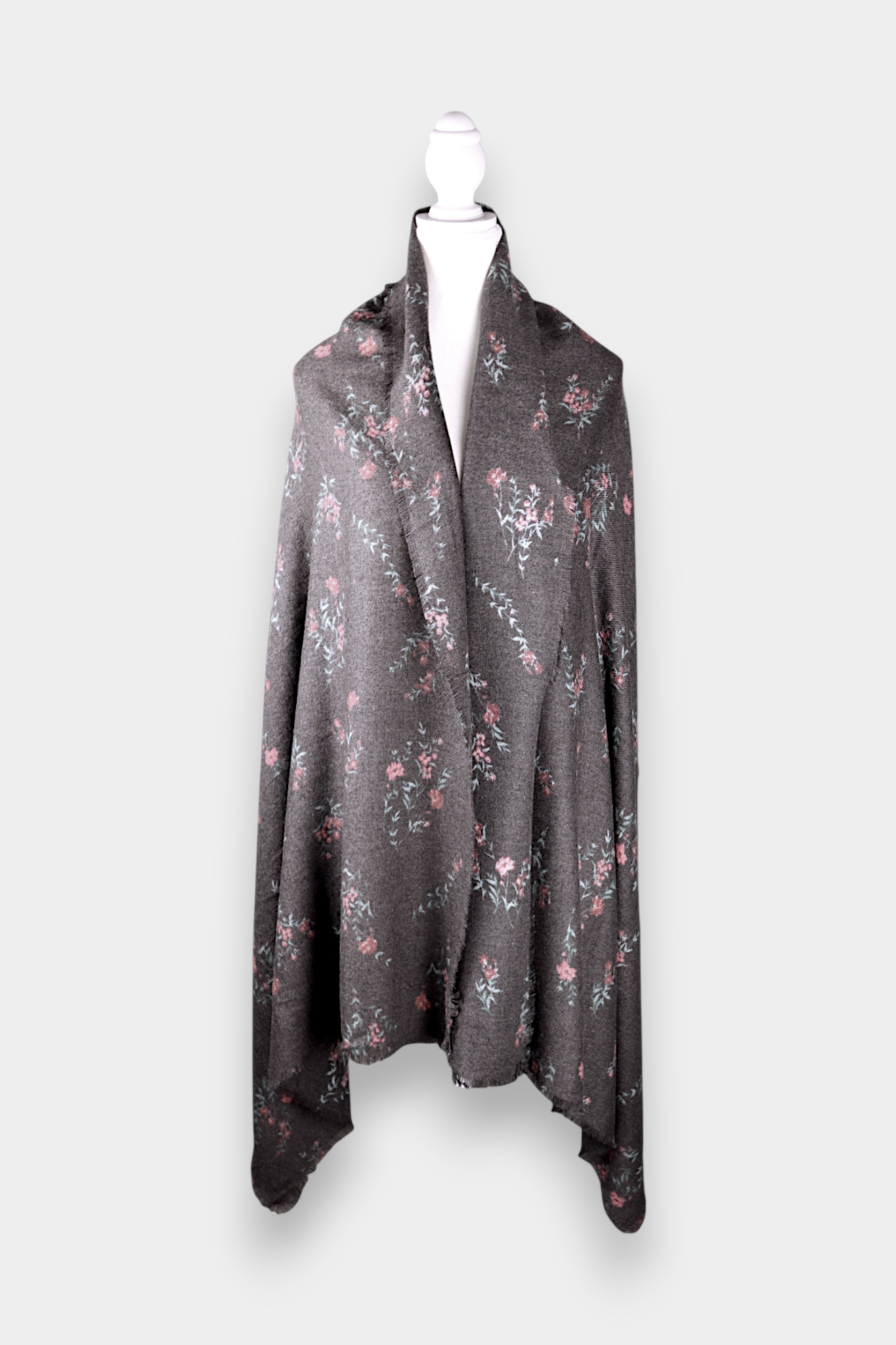 Mulberry Silk Cashmere Floral Print Scarf