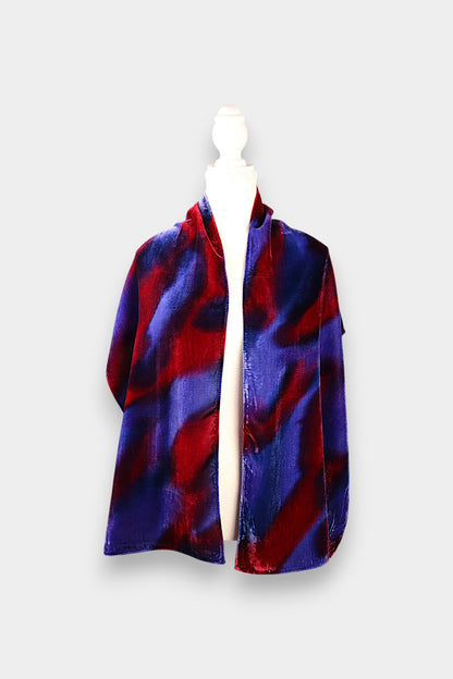 Mulberry Silk Velvet Abstract Scarf
