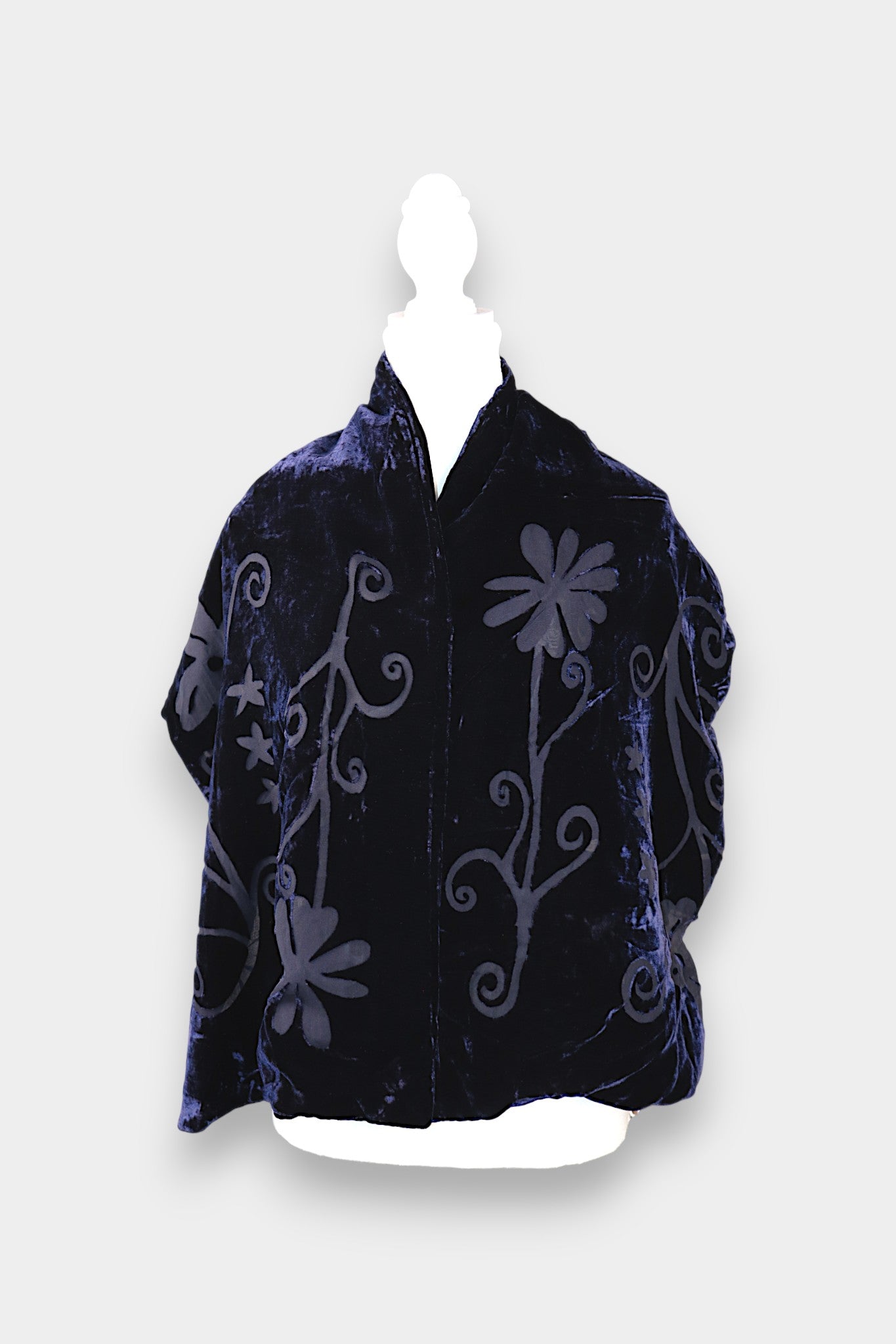 Mulberry Silk Velvet Floral Scarf