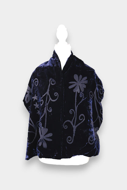 Mulberry Silk Velvet Floral Scarf