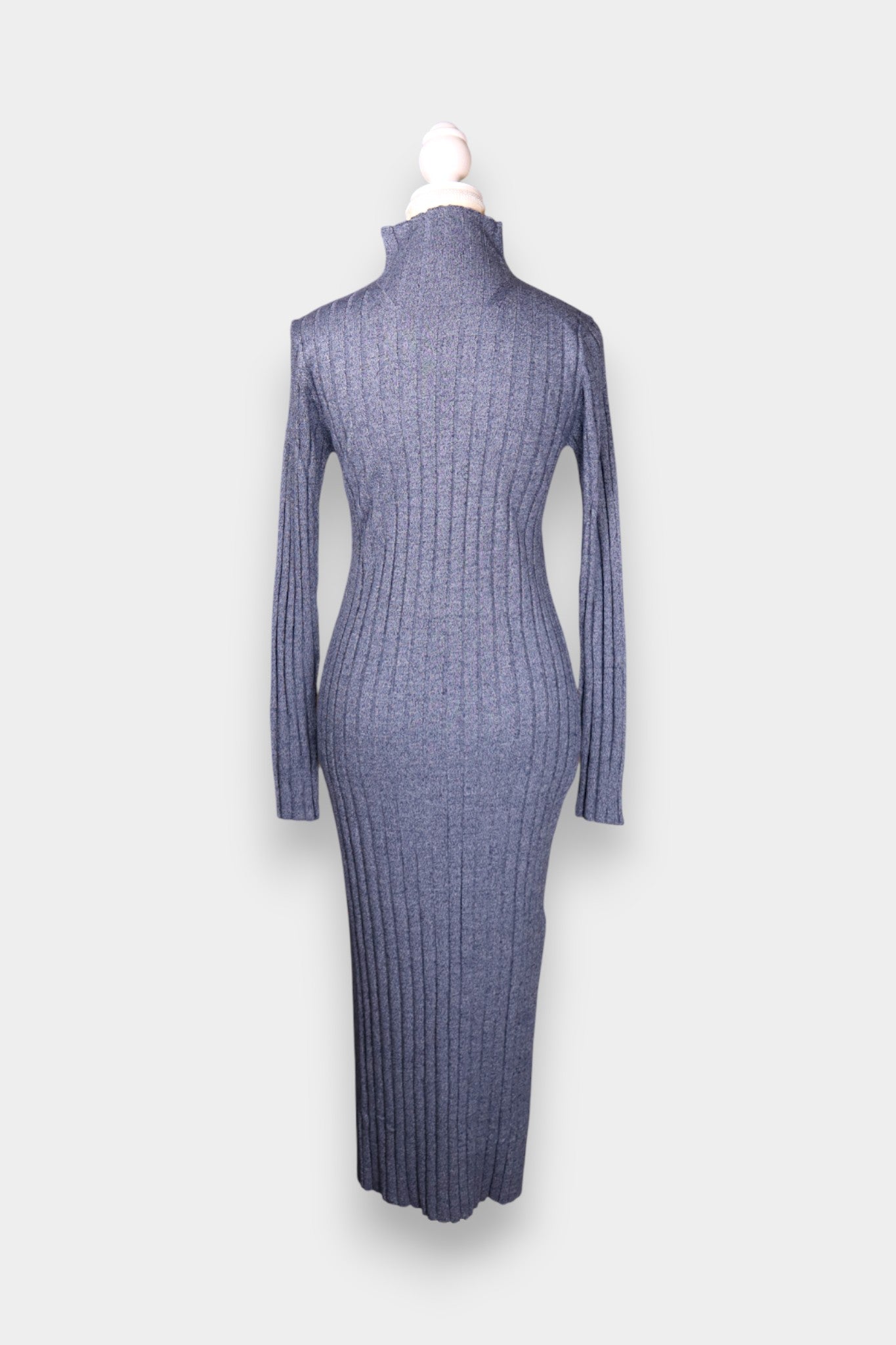 Mulberry Silk & Cashmere Ribbed Turtleneck Dress