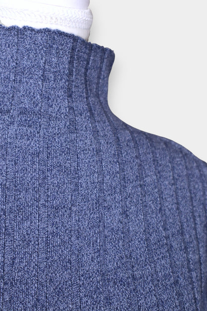 Mulberry Silk & Cashmere Ribbed Turtleneck Dress