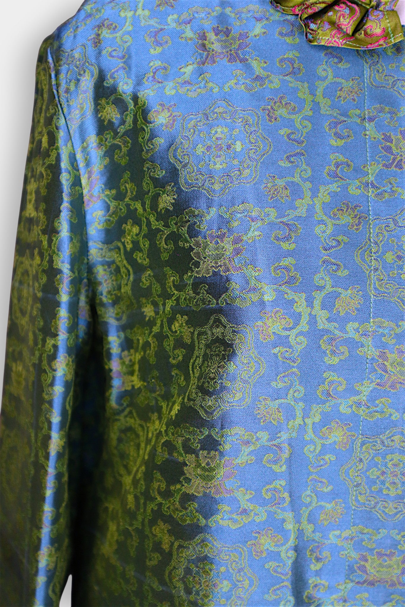 Song Dynasty Brocade Silk Petal-Collar Shirt