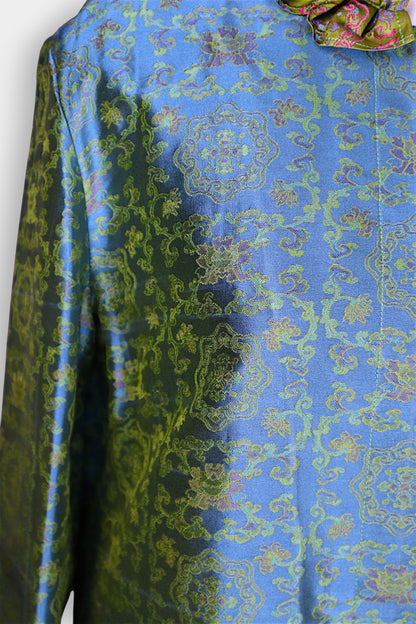 Song Dynasty Brocade Silk Petal-Collar Shirt