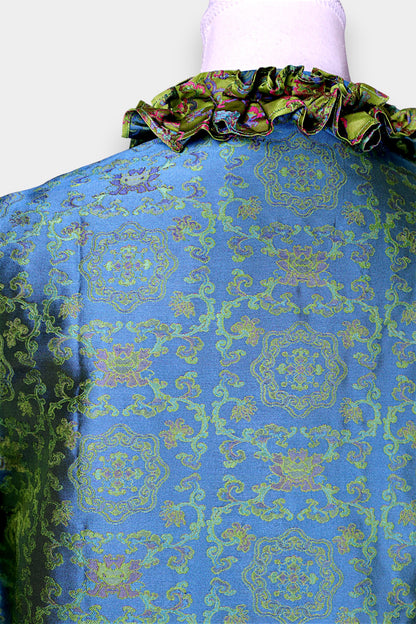 Song Dynasty Brocade Silk Petal-Collar Shirt
