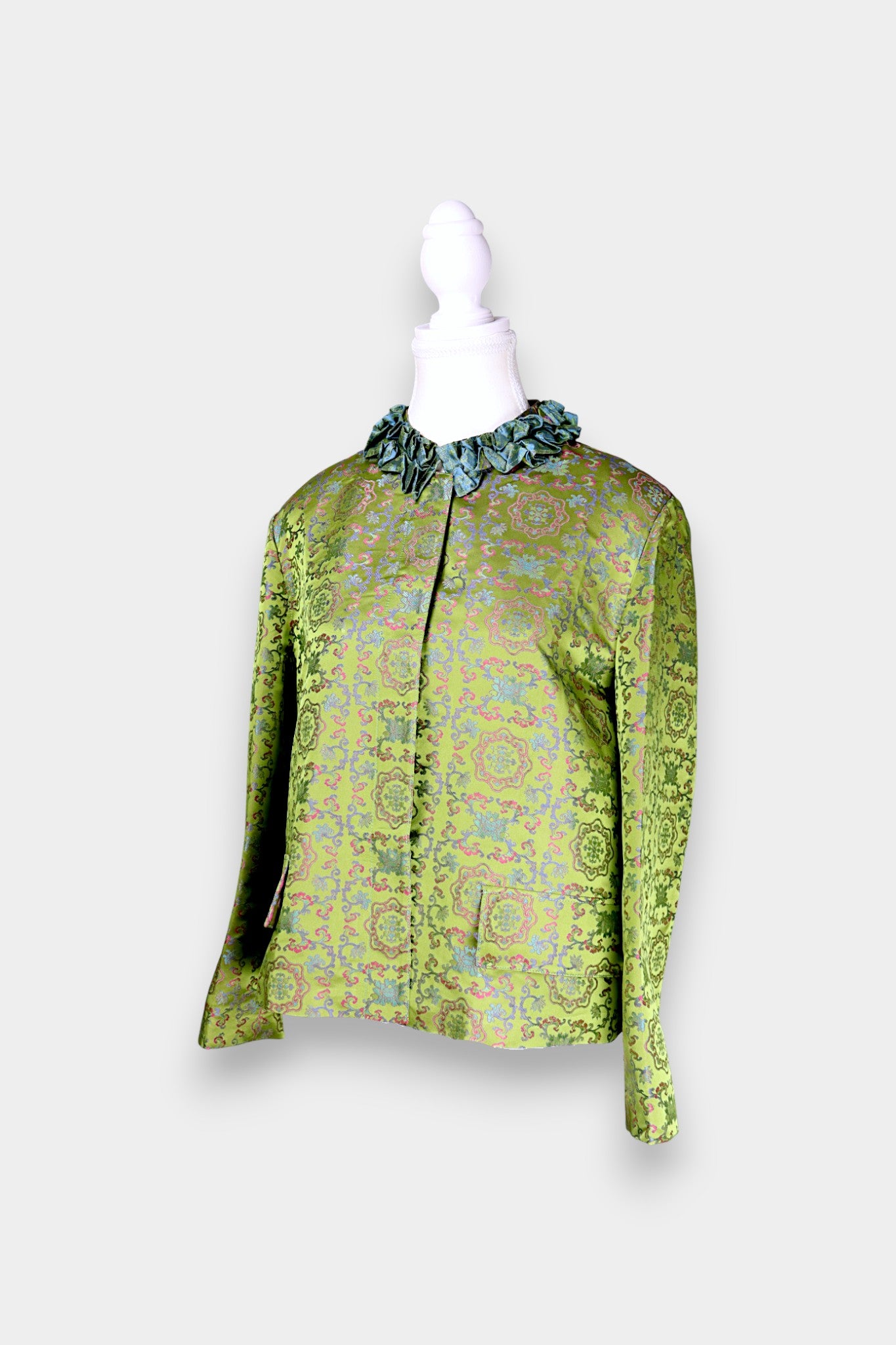 Song Dynasty Brocade Silk Petal-Collar Shirt