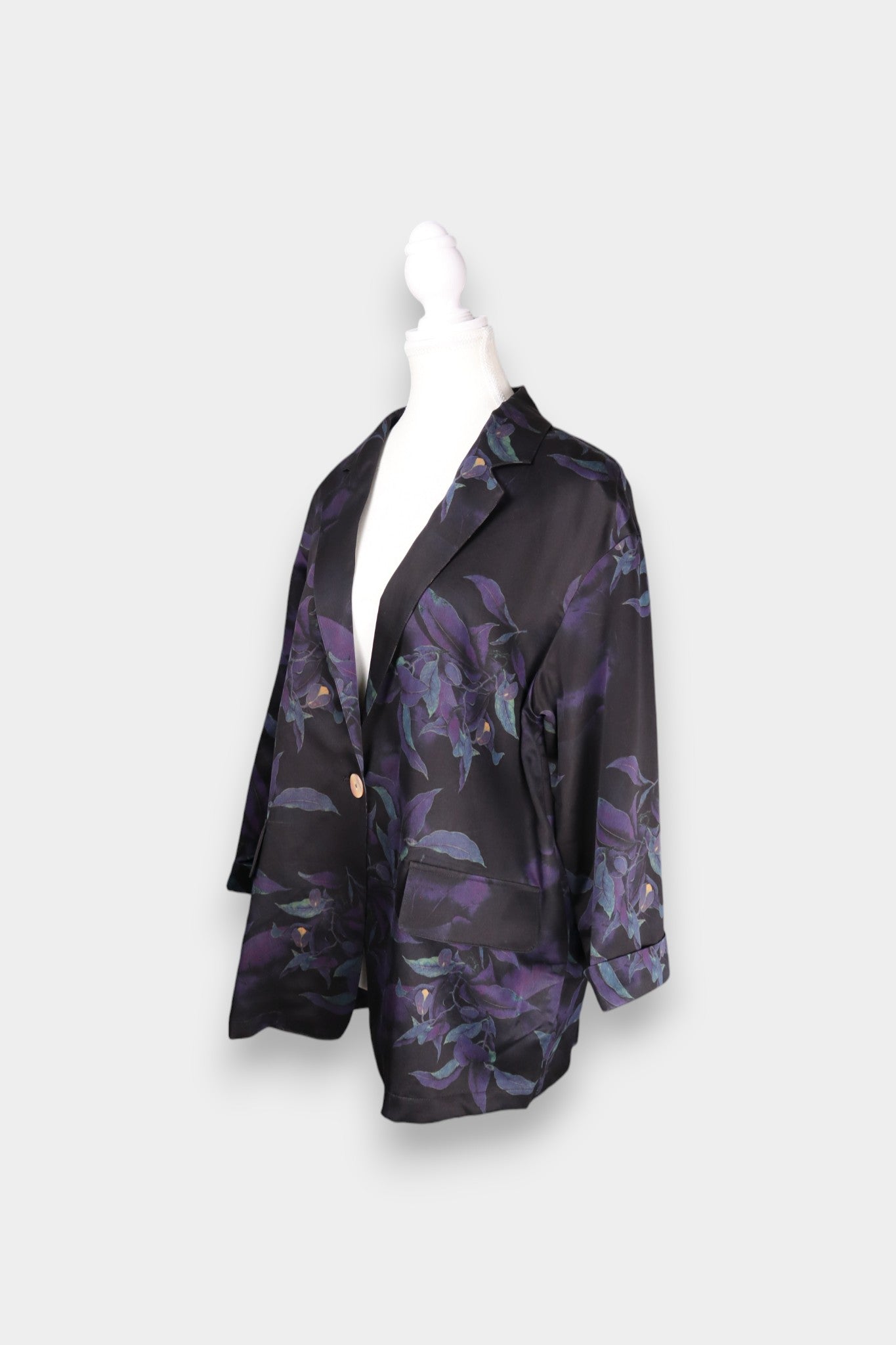 Gambiered Guangdong Gauze Silk Floral Blazer