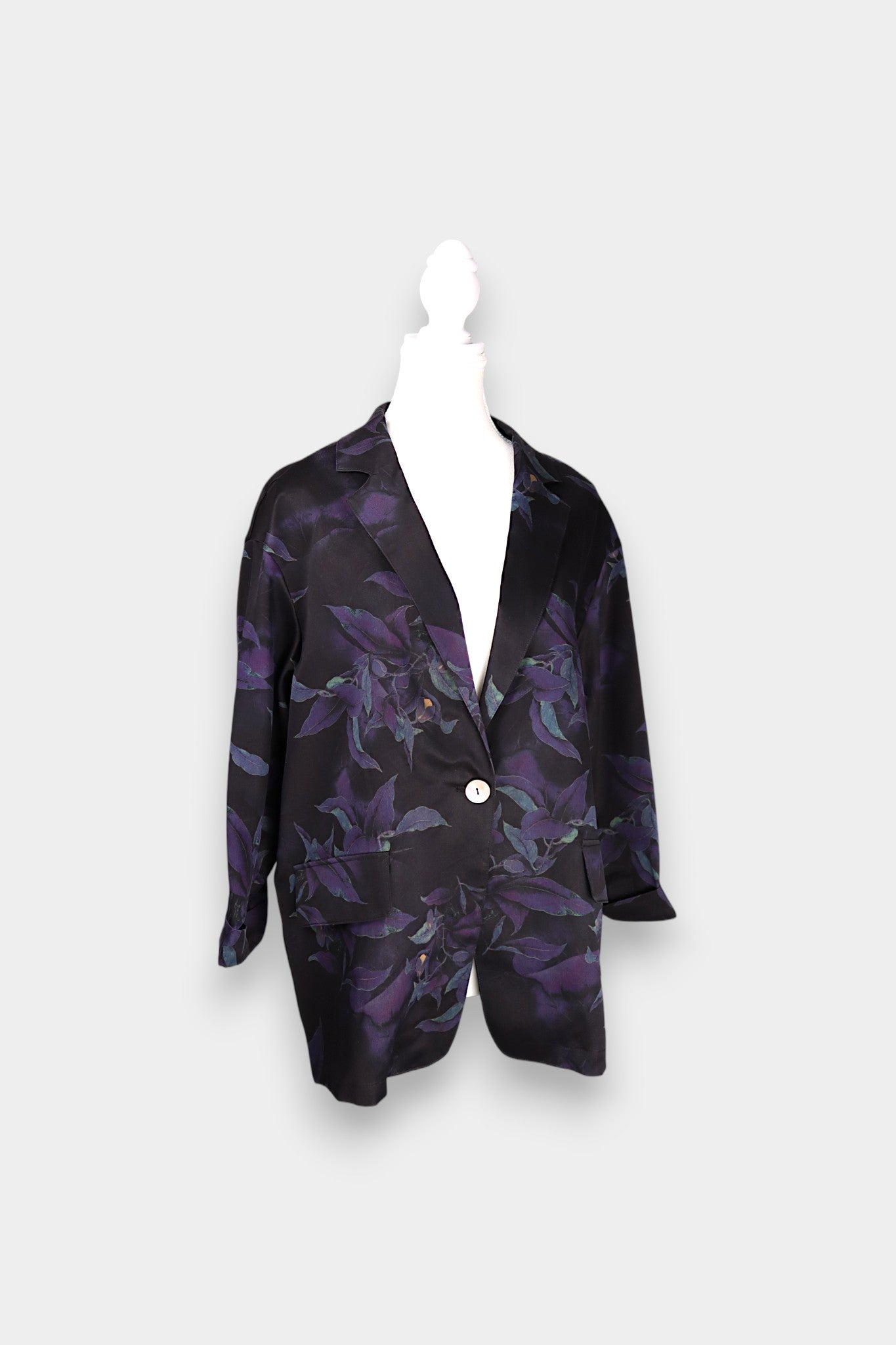 Gambiered Guangdong Gauze Silk Floral Blazer