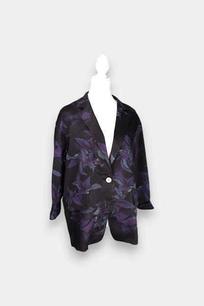 Gambiered Guangdong Gauze Silk Floral Blazer