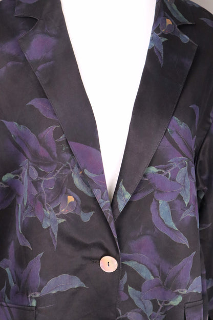 Gambiered Guangdong Gauze Silk Floral Blazer