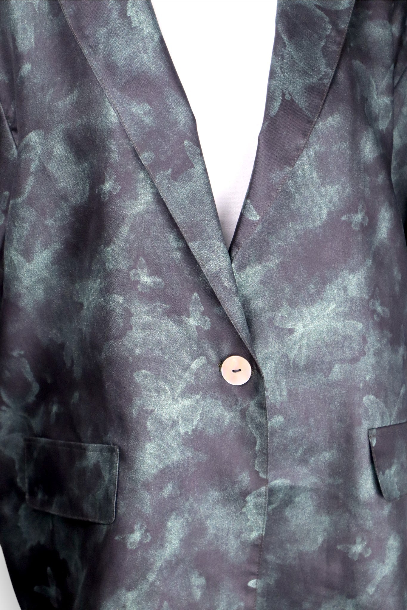 Gambiered Guangdong Gauze Silk Butterfly-Pattern Blazer