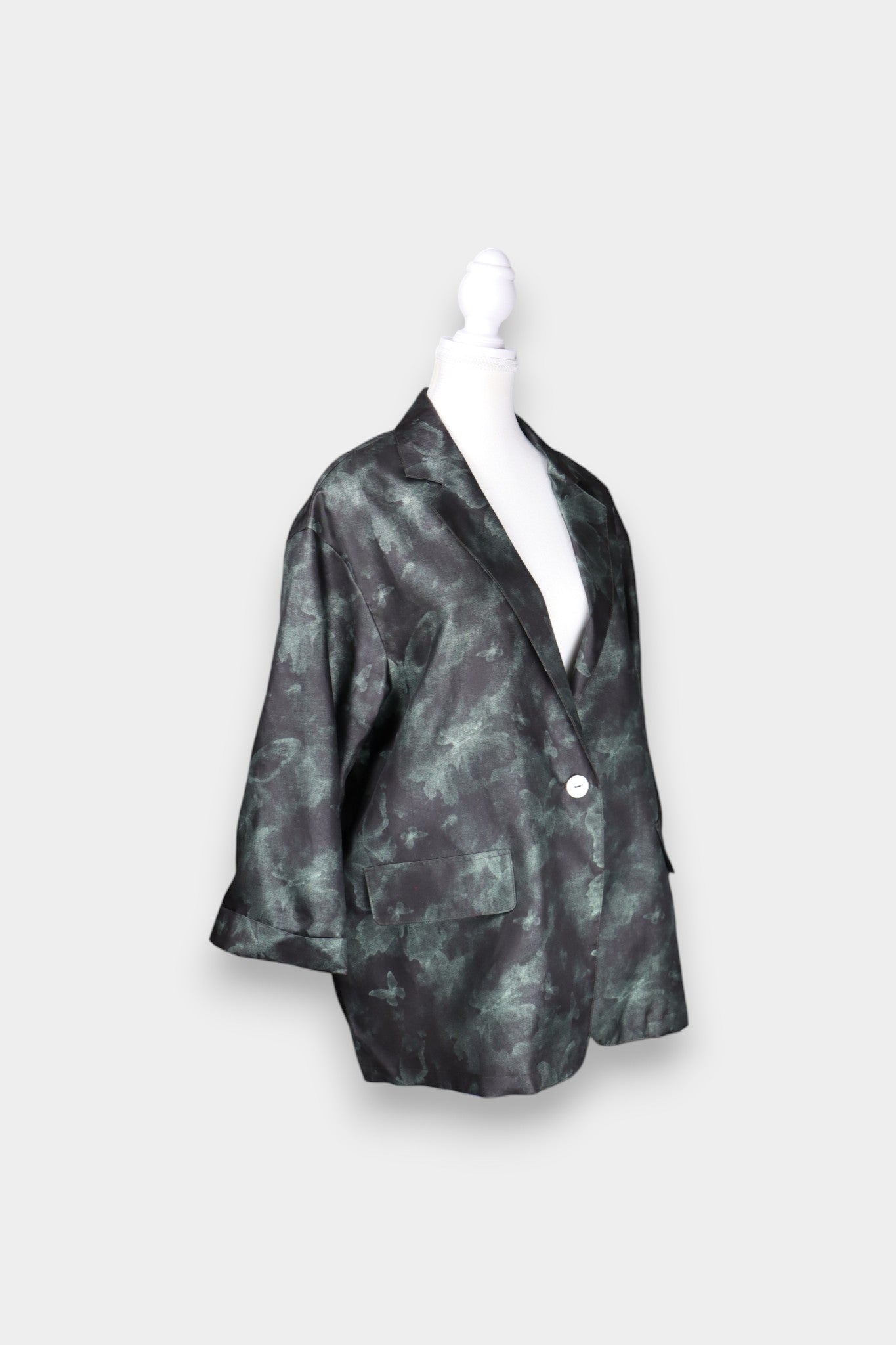 Gambiered Guangdong Gauze Silk Butterfly-Pattern Blazer