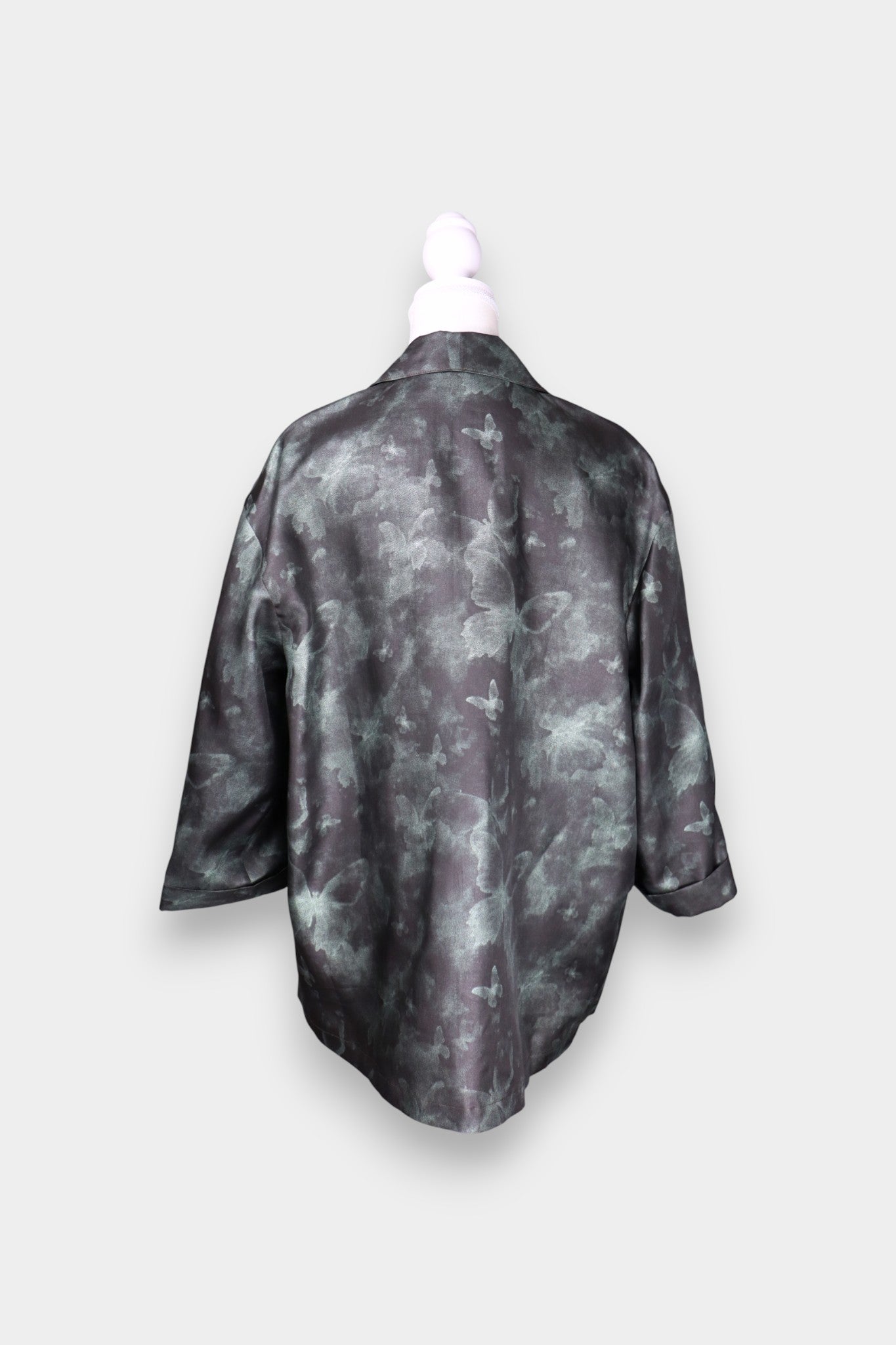 Gambiered Guangdong Gauze Silk Butterfly-Pattern Blazer