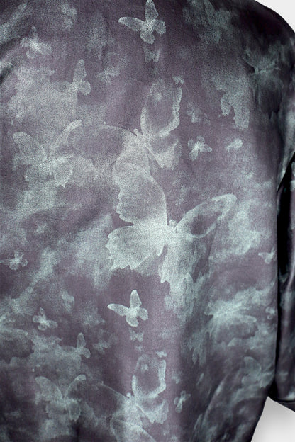 Gambiered Guangdong Gauze Silk Butterfly-Pattern Blazer