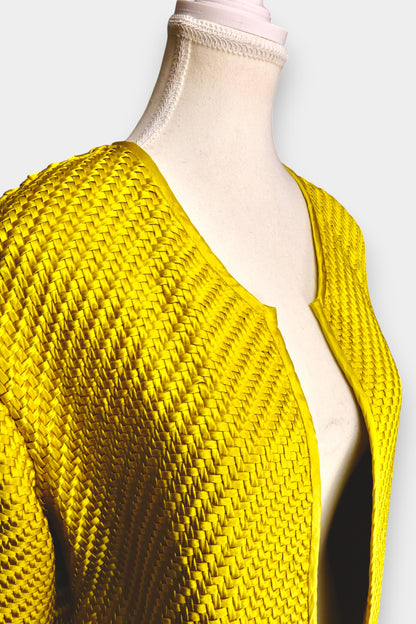 Mulberry Silk Textured Open-Front Jacket