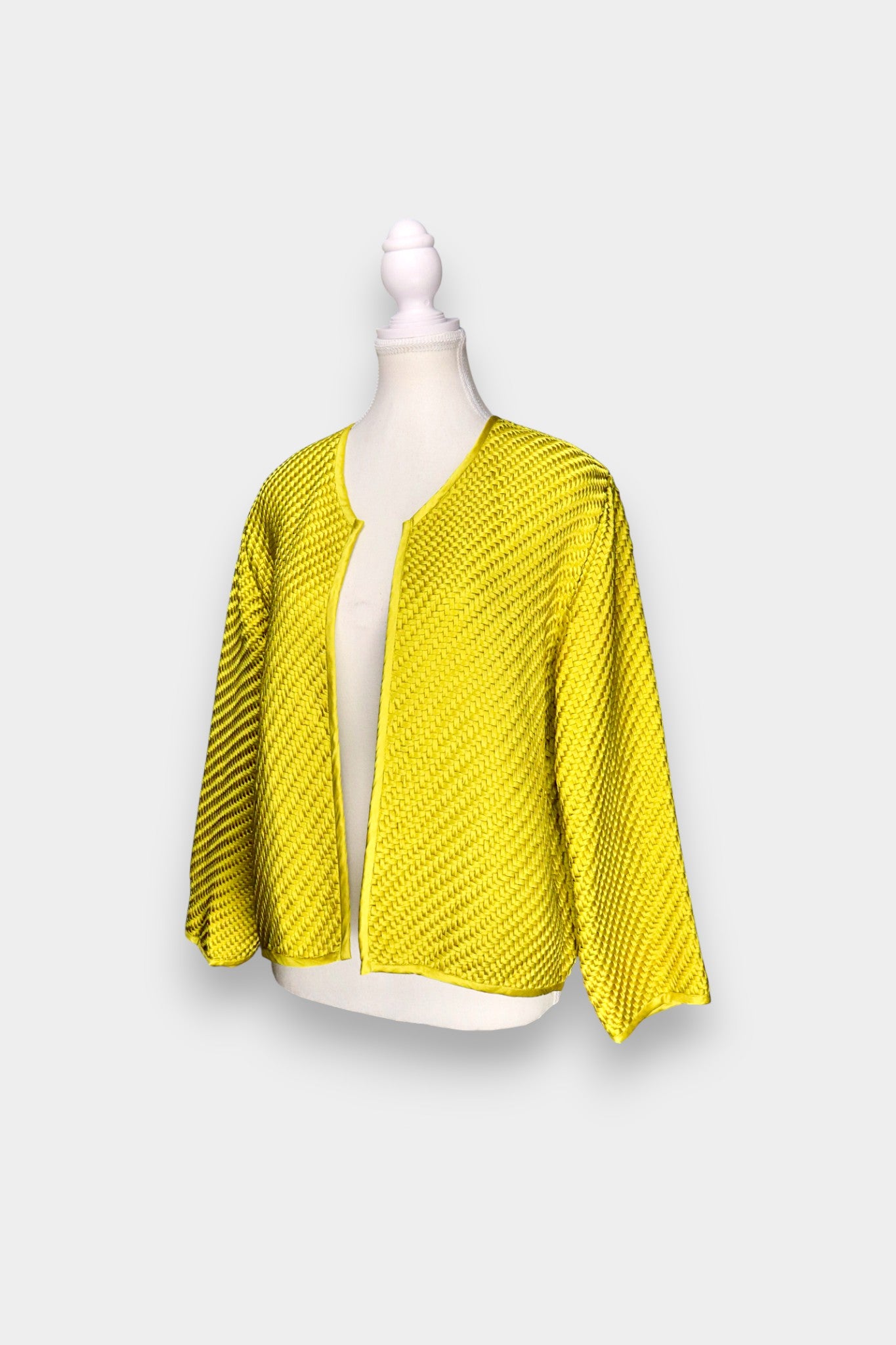 Mulberry Silk Textured Open-Front Jacket