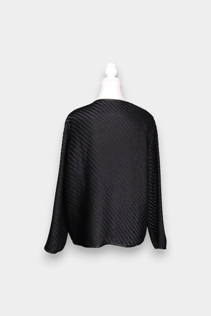 Mulberry Silk Textured Open-Front Jacket