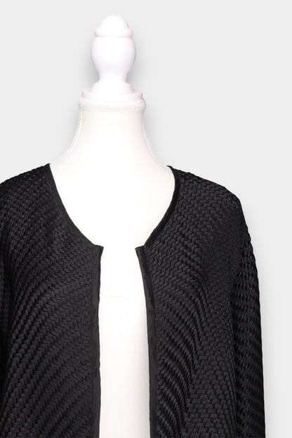 Mulberry Silk Textured Open-Front Jacket