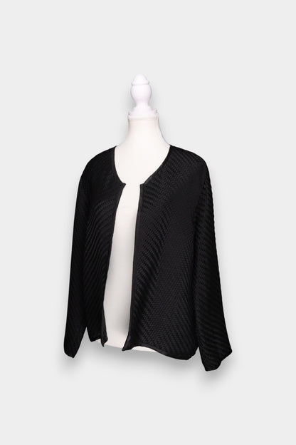 Mulberry Silk Textured Open-Front Jacket