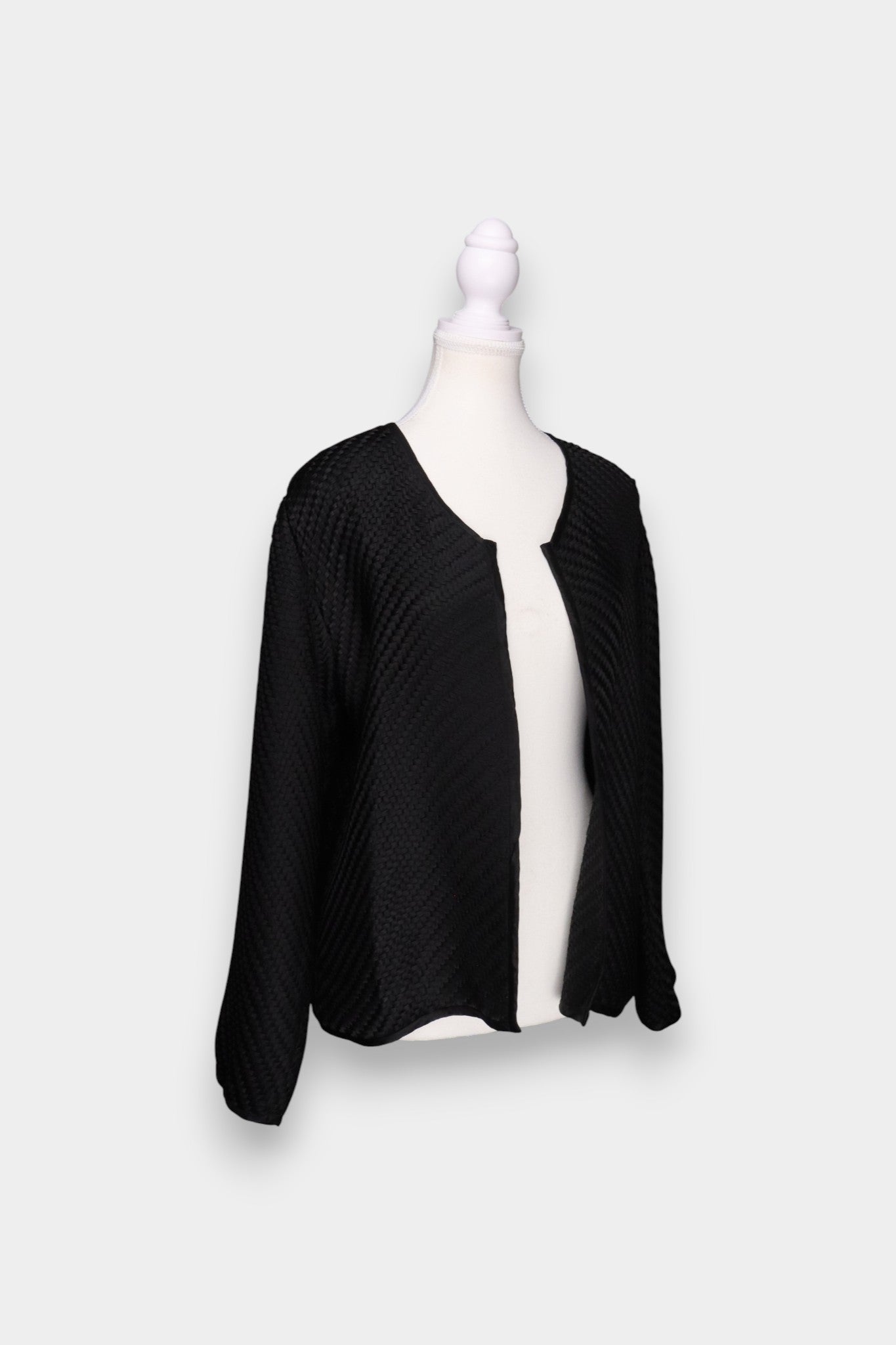 Mulberry Silk Textured Open-Front Jacket