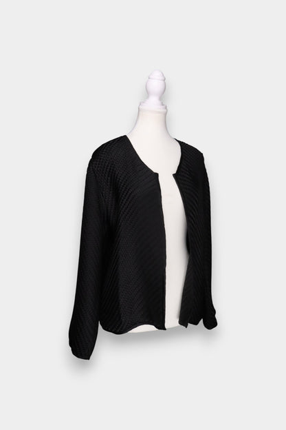 Mulberry Silk Textured Open-Front Jacket