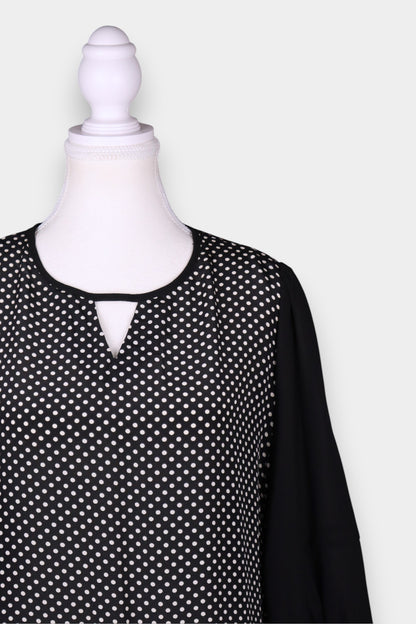 Mulberry Silk Polka Dot Balloon Sleeve Blouse