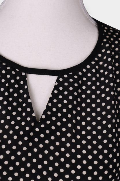 Mulberry Silk Polka Dot Balloon Sleeve Blouse
