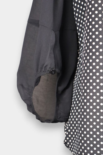 Mulberry Silk Polka Dot Balloon Sleeve Blouse