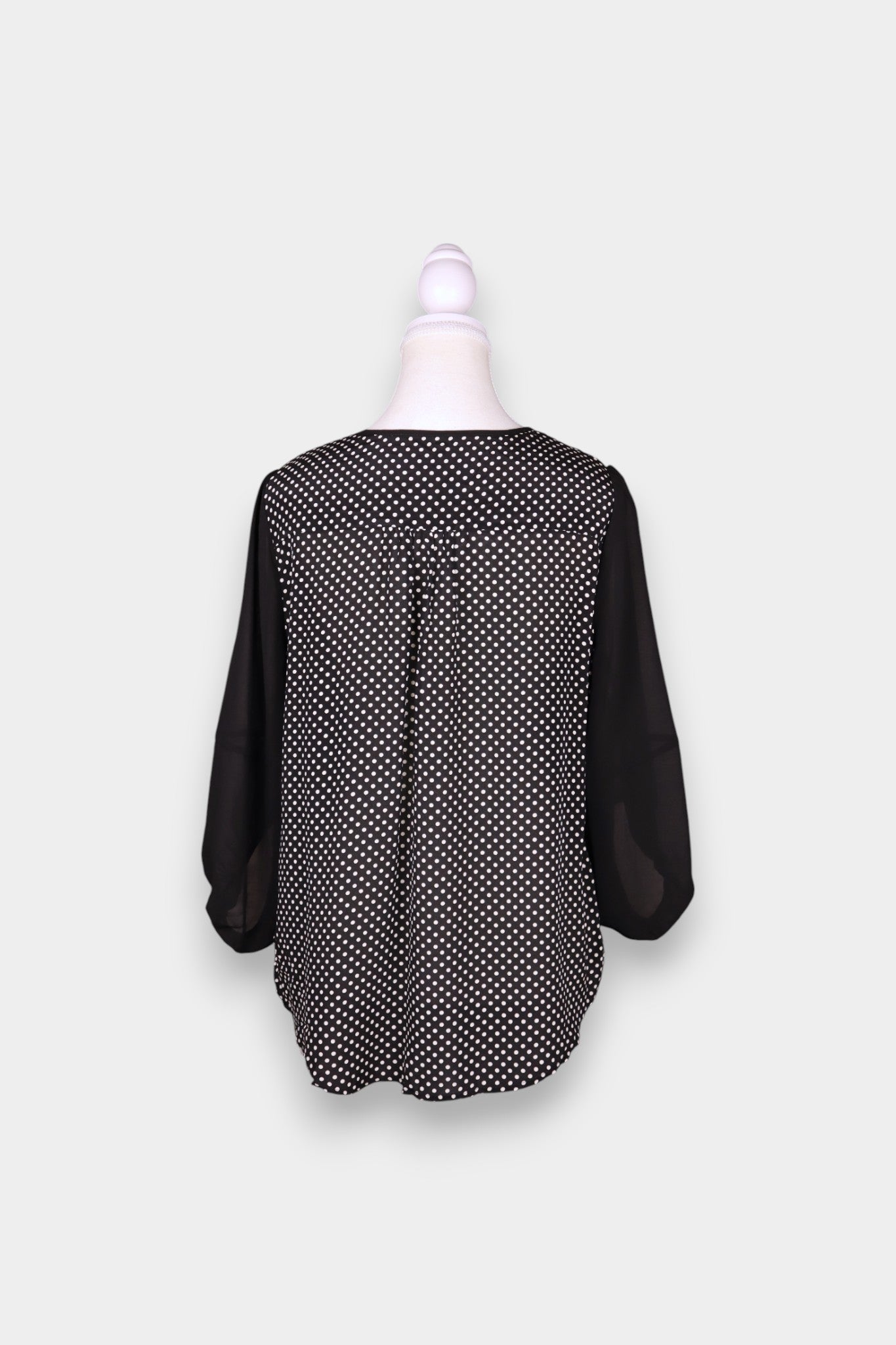 Mulberry Silk Polka Dot Balloon Sleeve Blouse